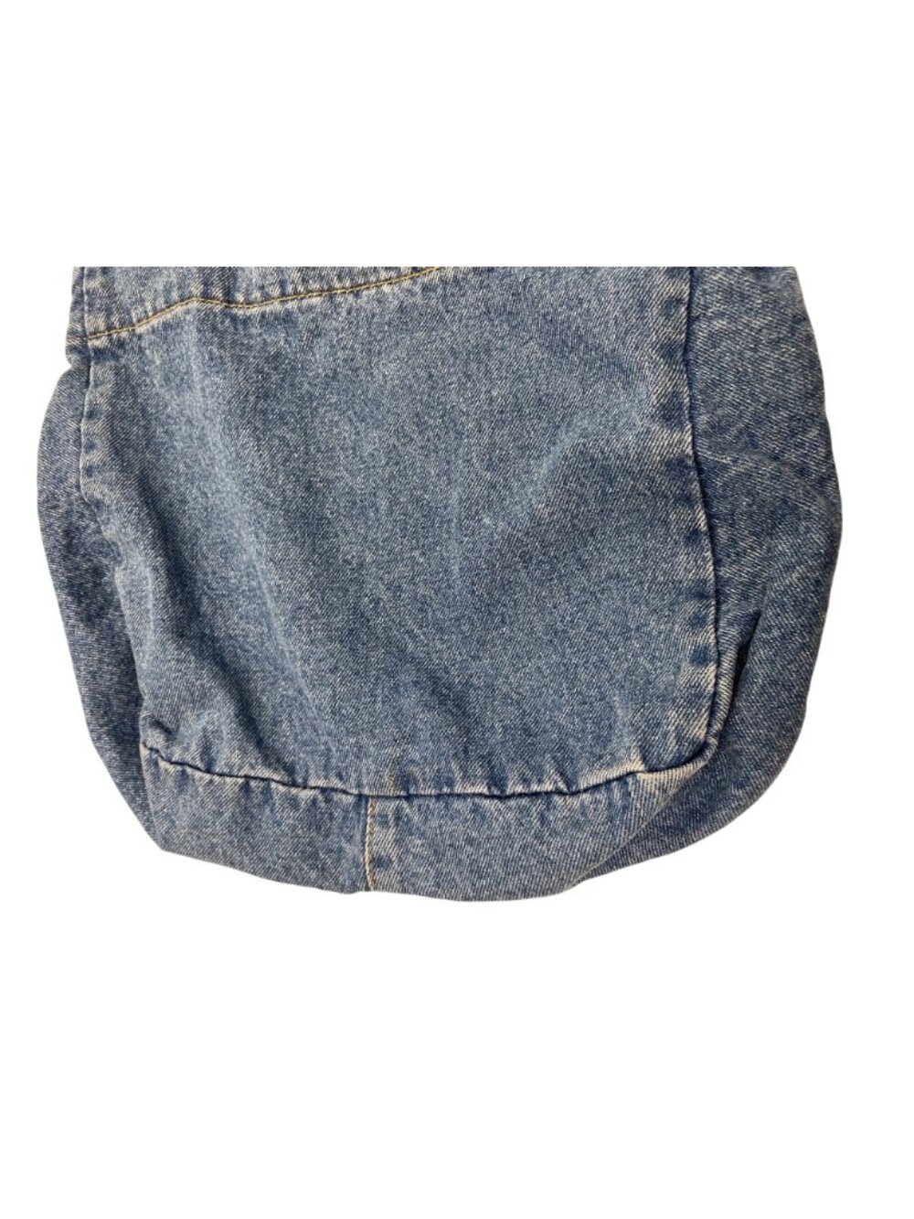 Denim Shoulder Bag With Floral Embroidery Blue Casual Everyday Tote - Picture 5 of 13